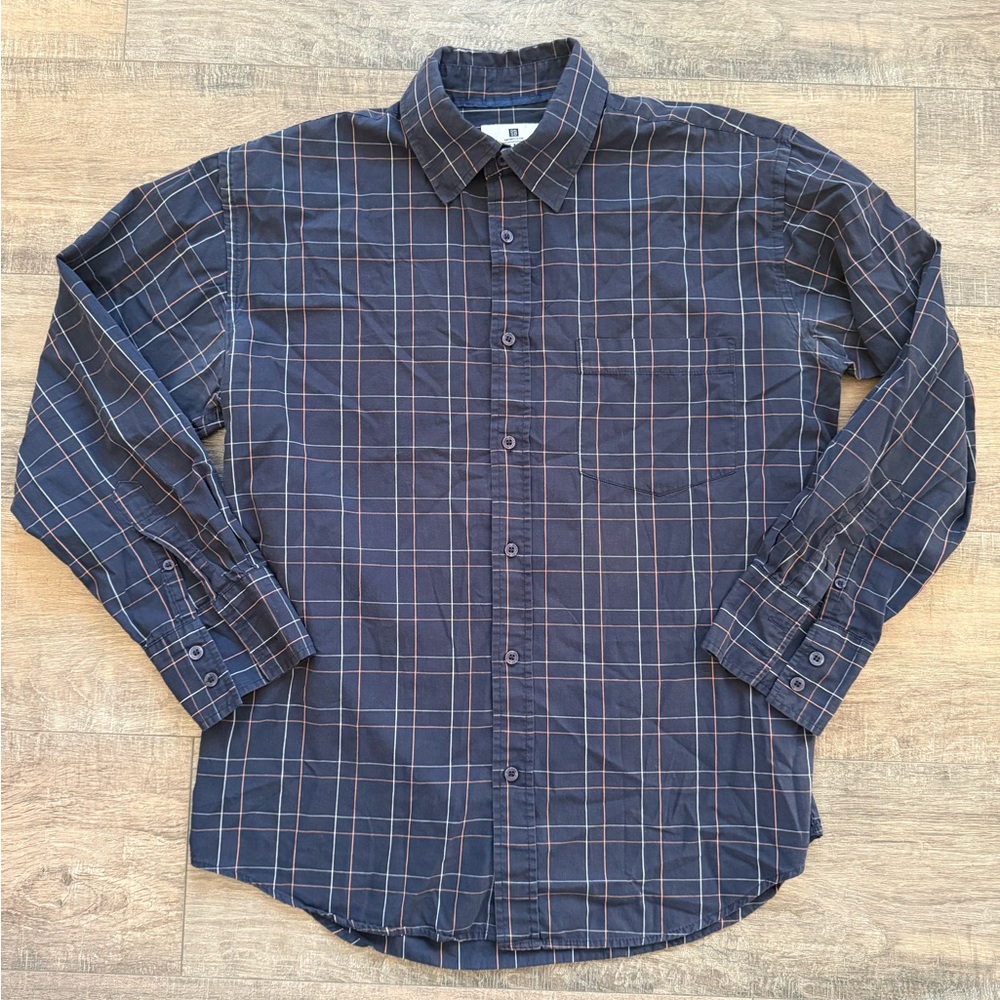 💠 Givenchy Vintage Monsieur Blue Windowpane Check Shirt